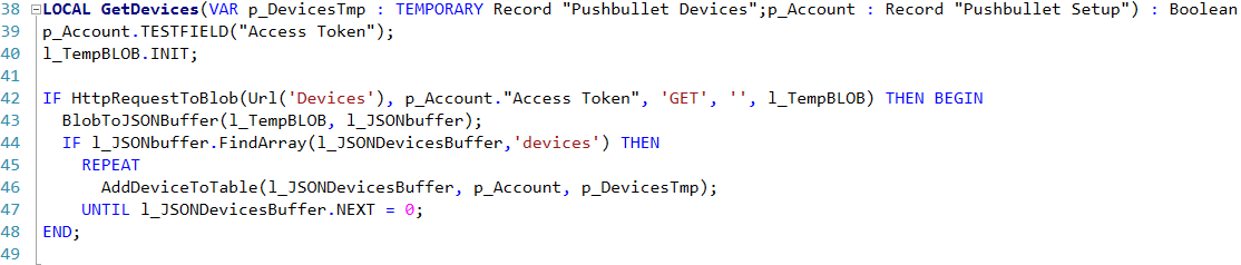 C/AL functions to request and populate device list